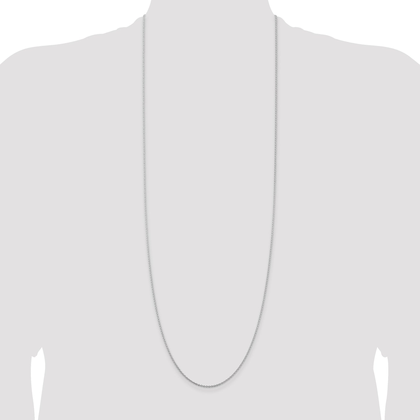 Sterling Silver Rhodium-plated 1.5mm Cable Chain