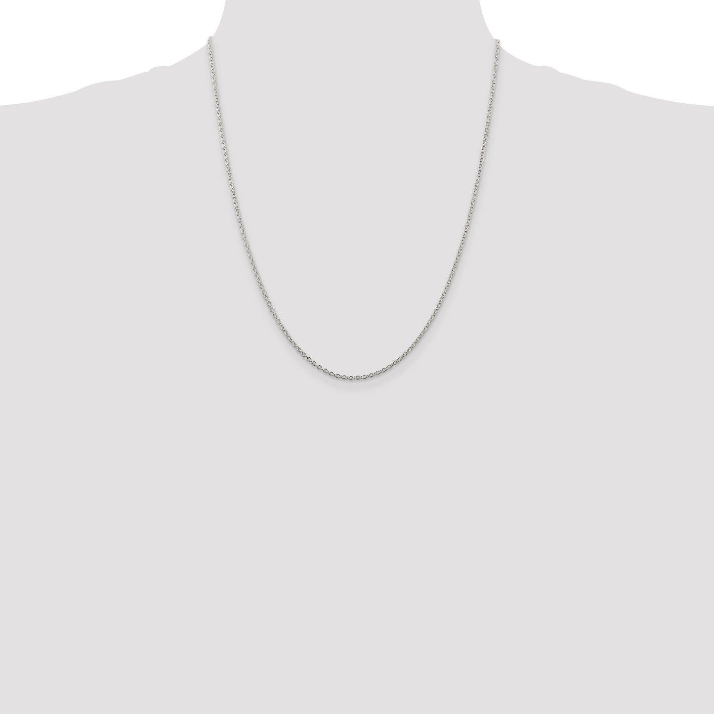 Sterling Silver 1.95mm Cable Chain w/4in ext.