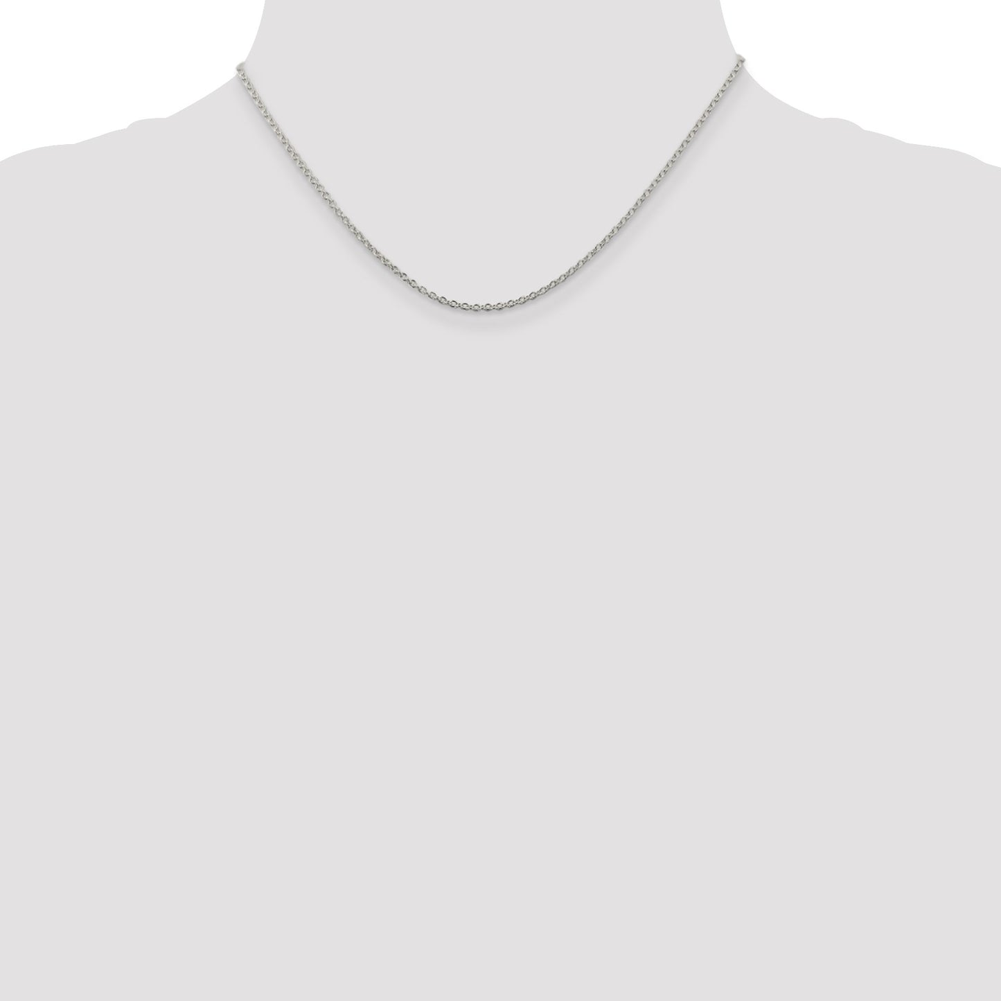 Sterling Silver Rhodium-plated 1.95mm Cable Chain