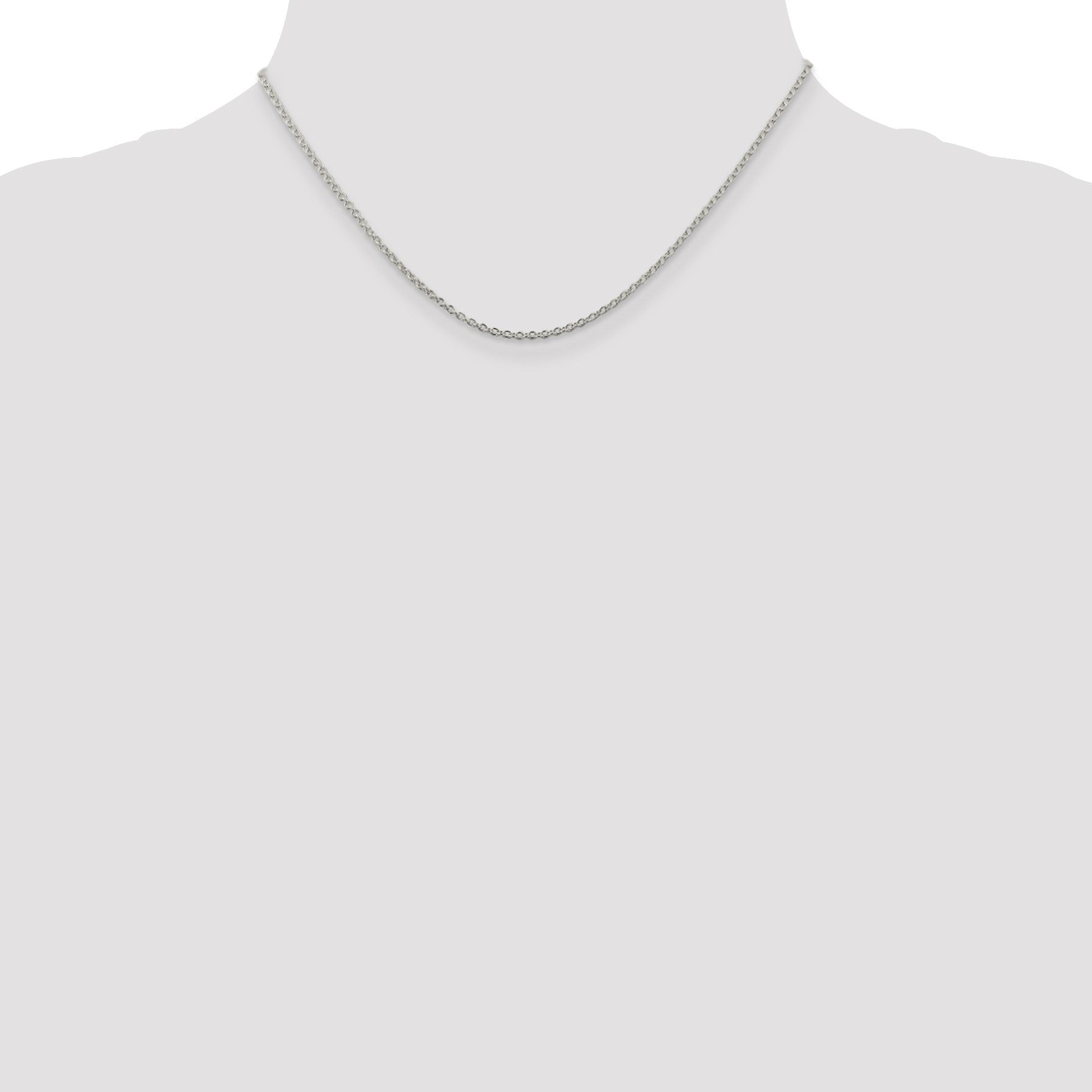 Sterling Silver Rhodium-plated 1.95mm Cable Chain