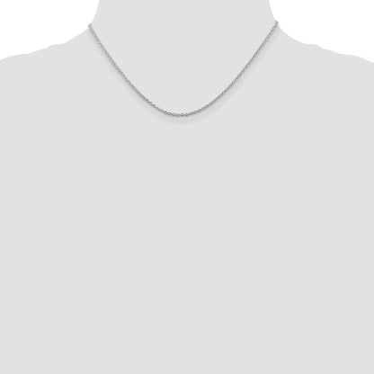 Sterling Silver Rhodium-plated 1.95mm Cable Chain