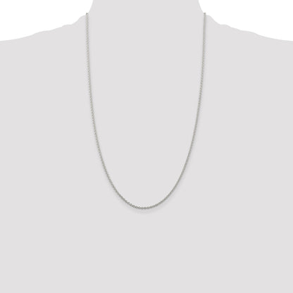 Sterling Silver Rhodium-plated 1.95mm Cable Chain