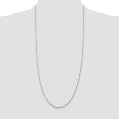 Sterling Silver Rhodium-plated 1.95mm Cable Chain