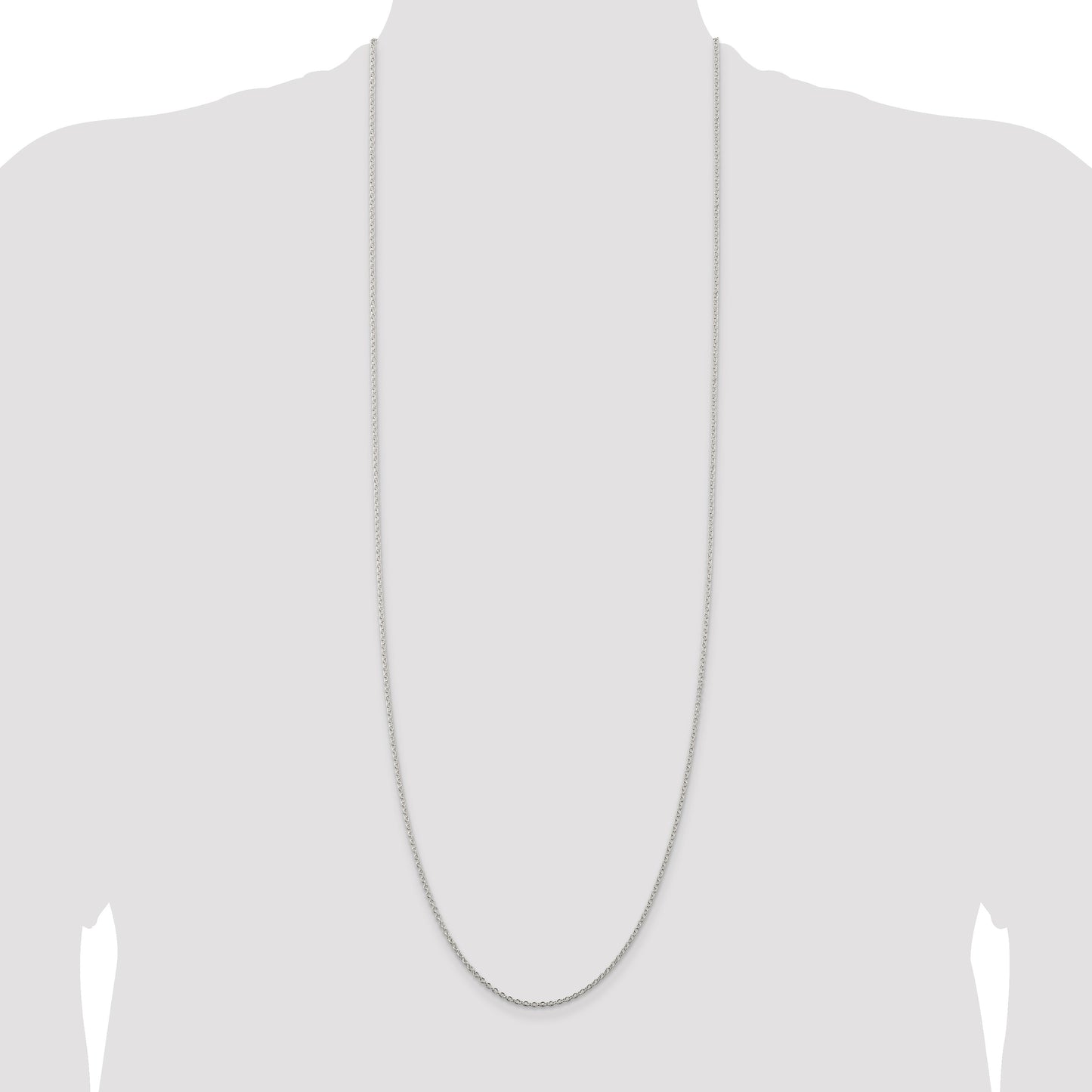 Sterling Silver Rhodium-plated 1.95mm Cable Chain