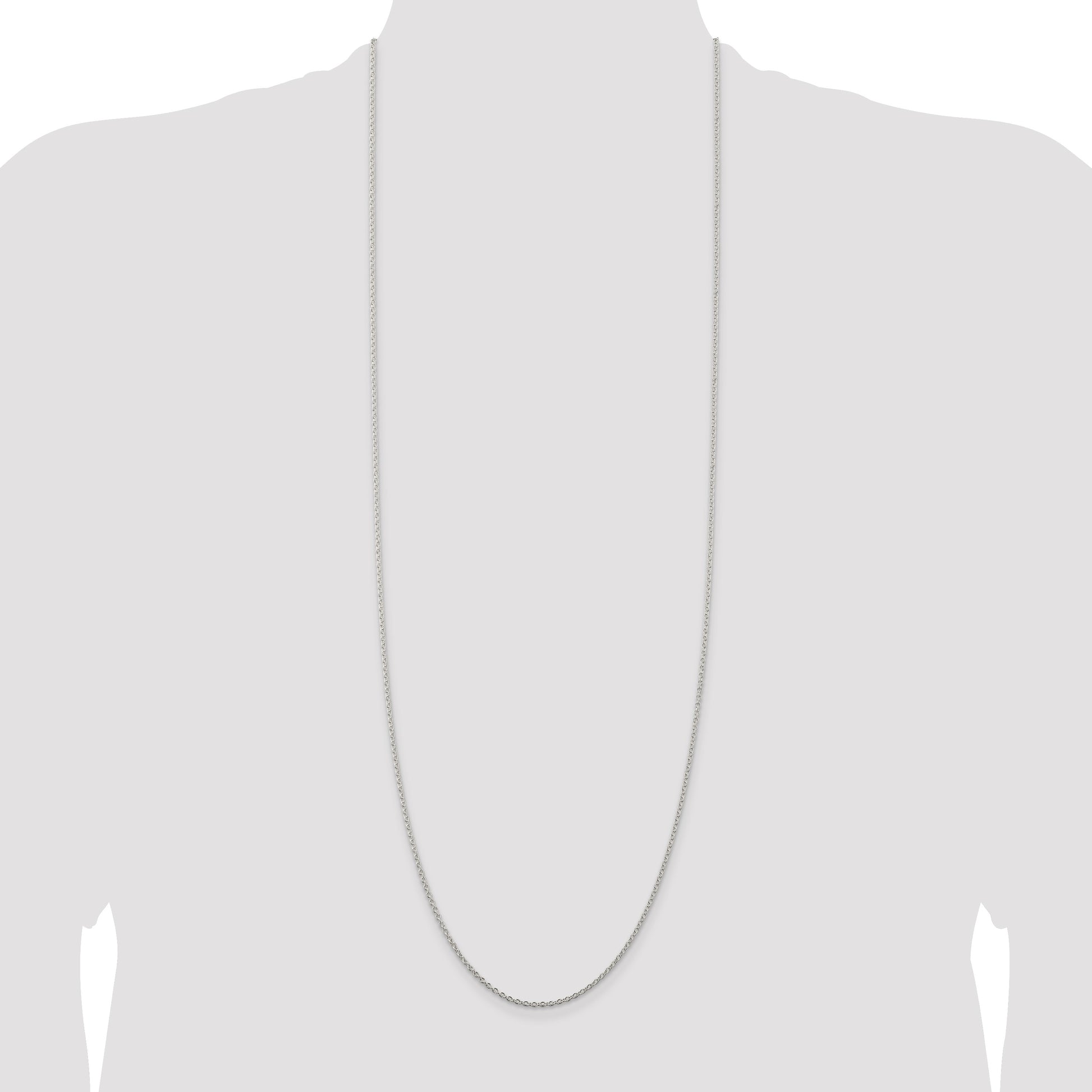 Sterling Silver Rhodium-plated 1.95mm Cable Chain