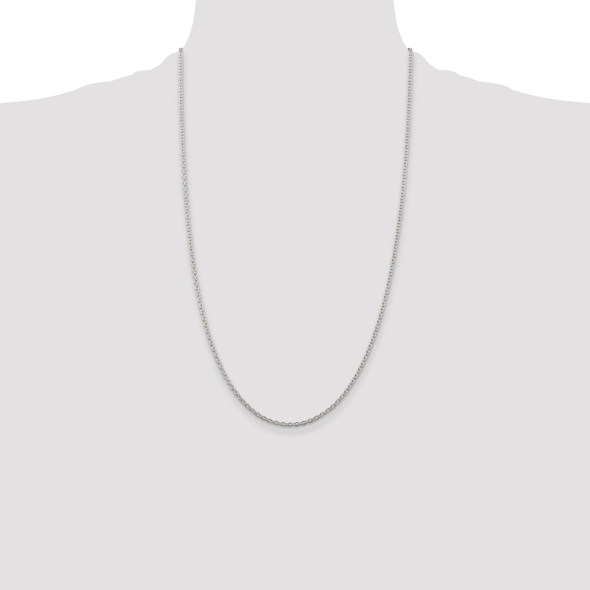 Sterling Silver 2.25mm Cable Chain