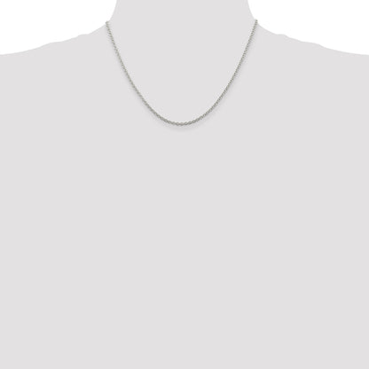 Sterling Silver Rhodium-plated 2.25mm Cable Chain