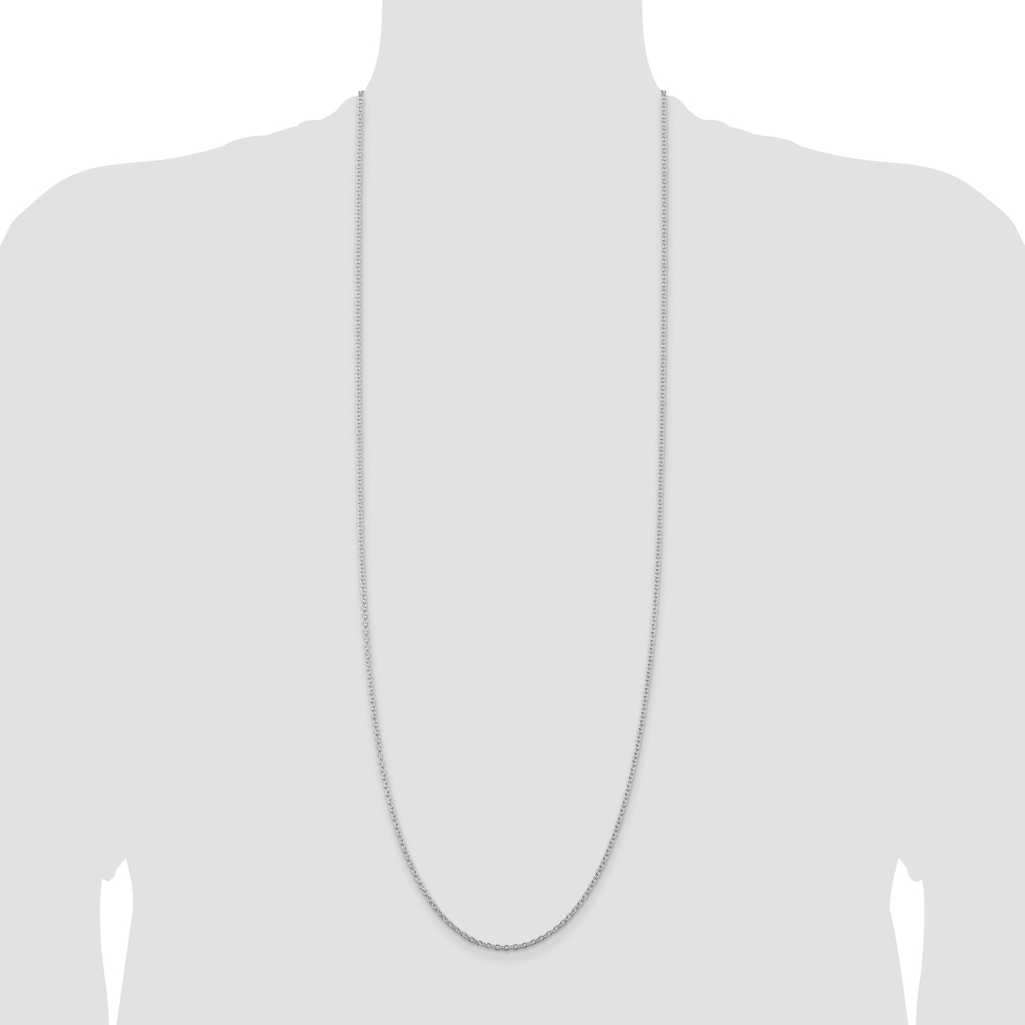 Sterling Silver Rhodium-plated 2.25mm Cable Chain