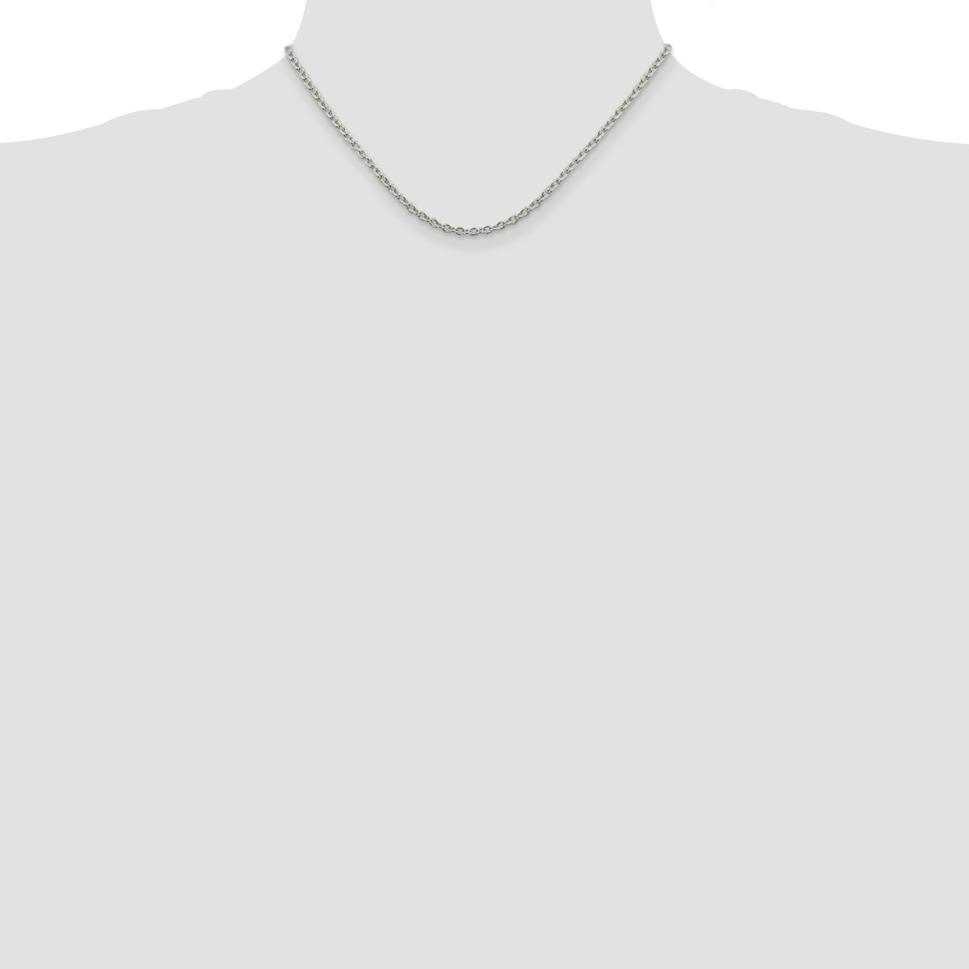 Sterling Silver Rhodium-plated 2.75mm Cable Chain