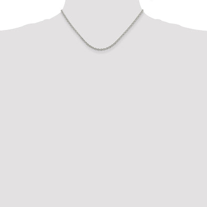 Sterling Silver Rhodium-plated 2.75mm Cable Chain