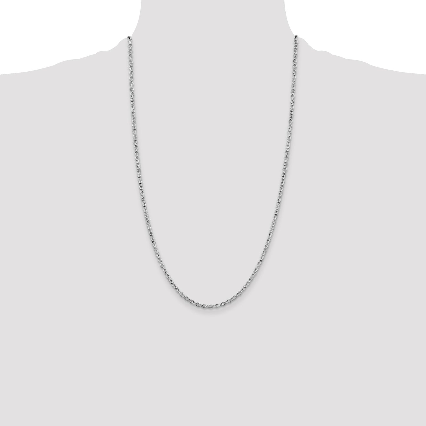 Sterling Silver Rhodium-plated 2.75mm Cable Chain