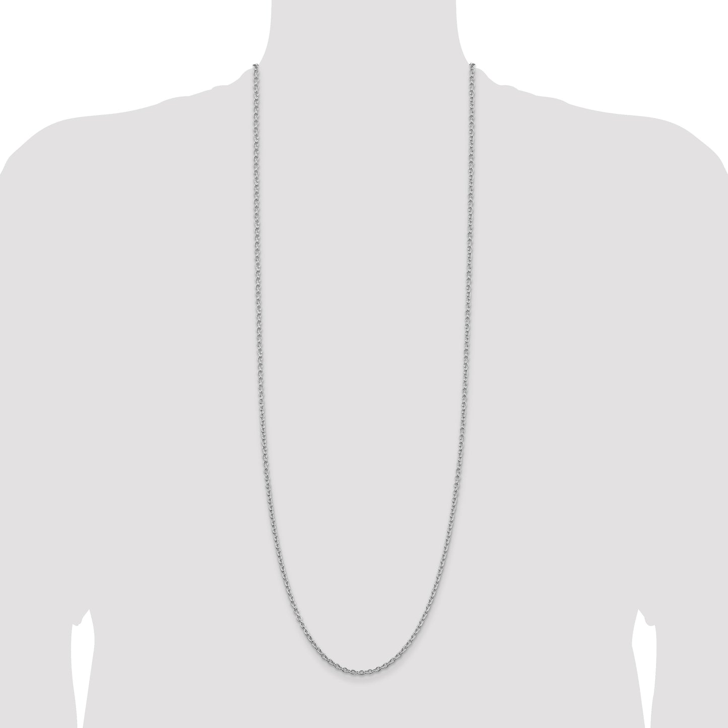 Sterling Silver Rhodium-plated 2.75mm Cable Chain