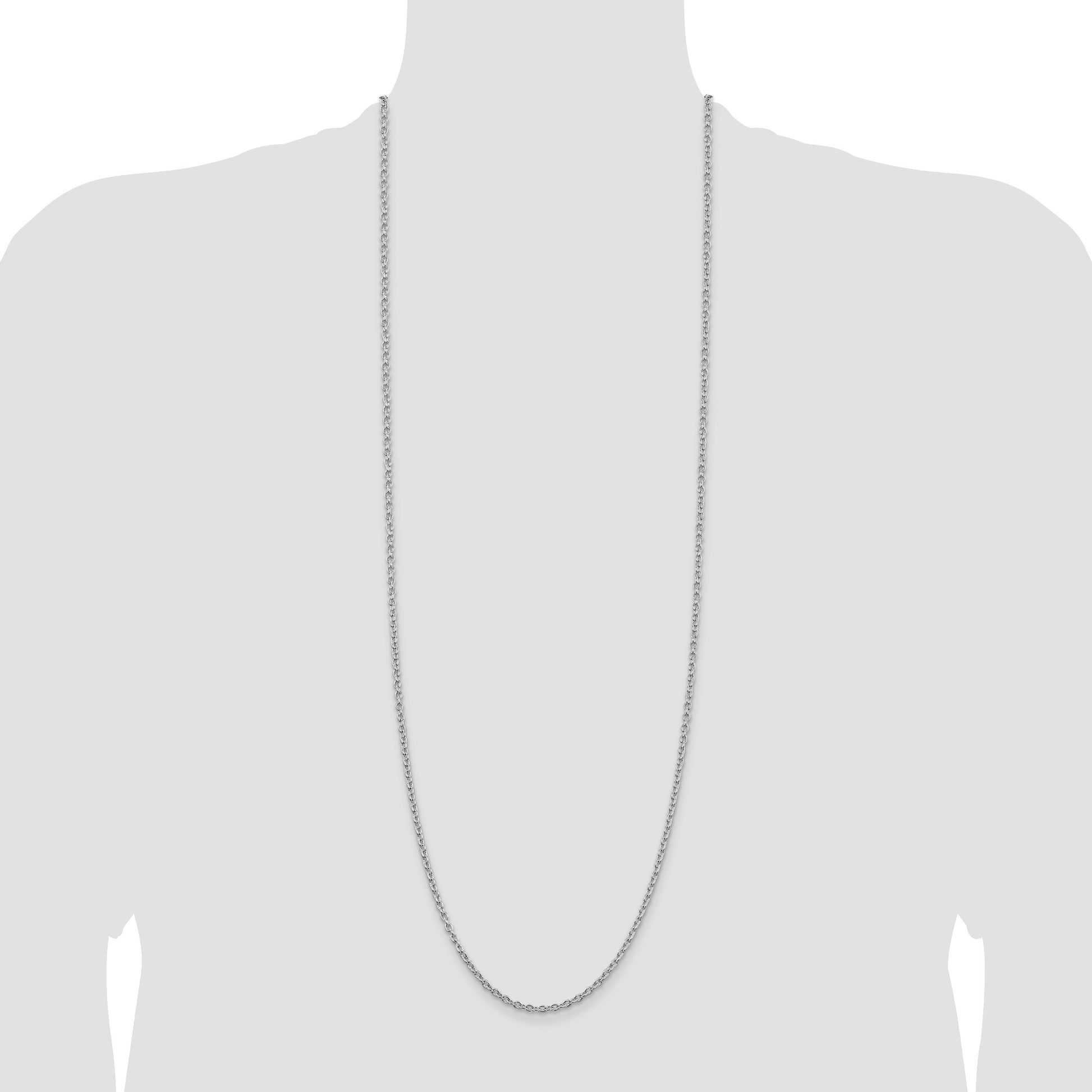 Sterling Silver Rhodium-plated 2.75mm Cable Chain