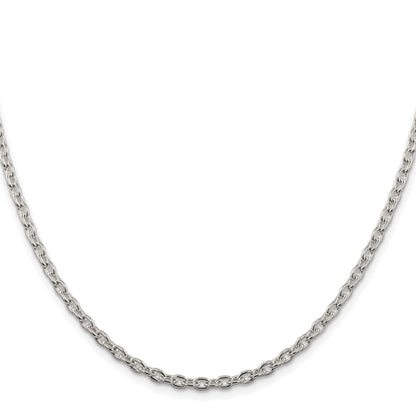 Sterling Silver Rhodium-plated 3.5mm Cable Chain