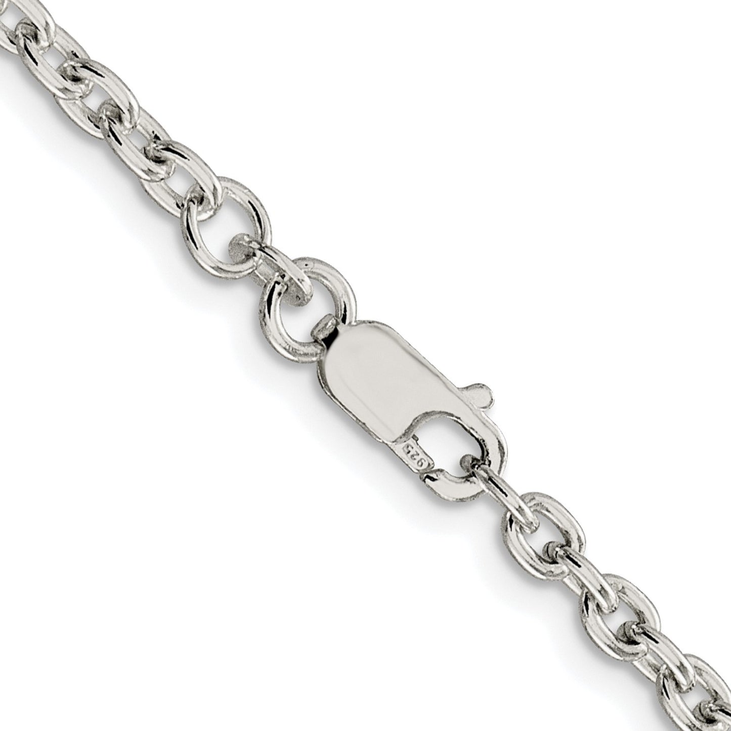 Sterling Silver Rhodium-plated 3.5mm Cable Chain