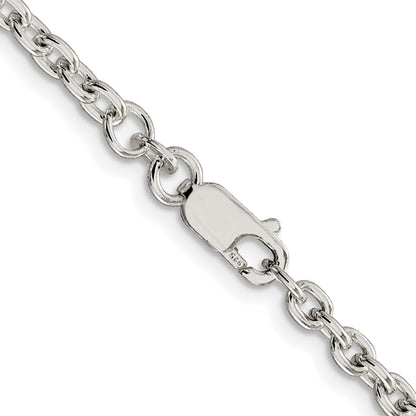 Sterling Silver Rhodium-plated 3.5mm Cable Chain