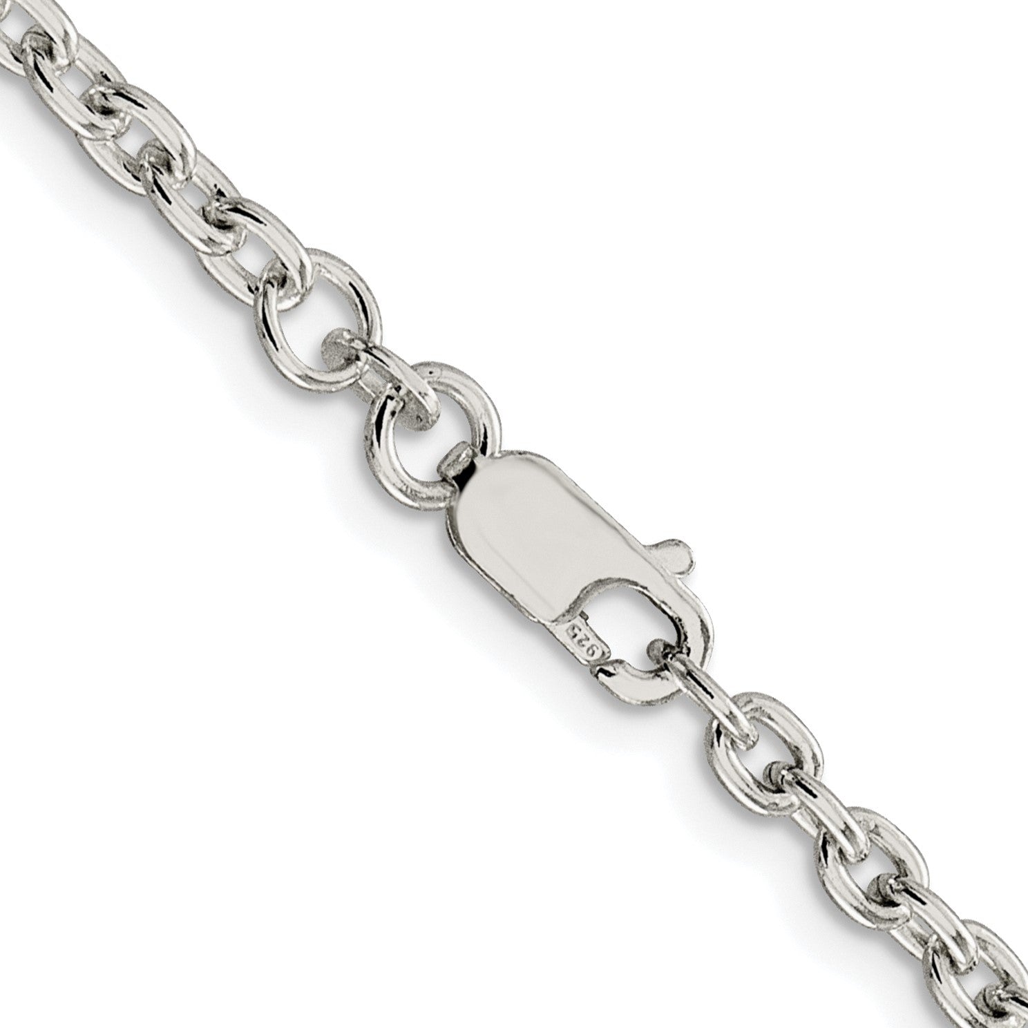 Sterling Silver Rhodium-plated 3.5mm Cable Chain