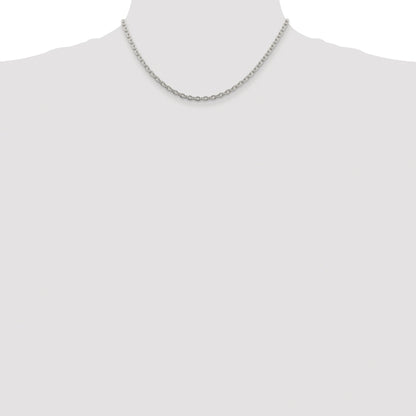 Sterling Silver Rhodium-plated 3.5mm Cable Chain