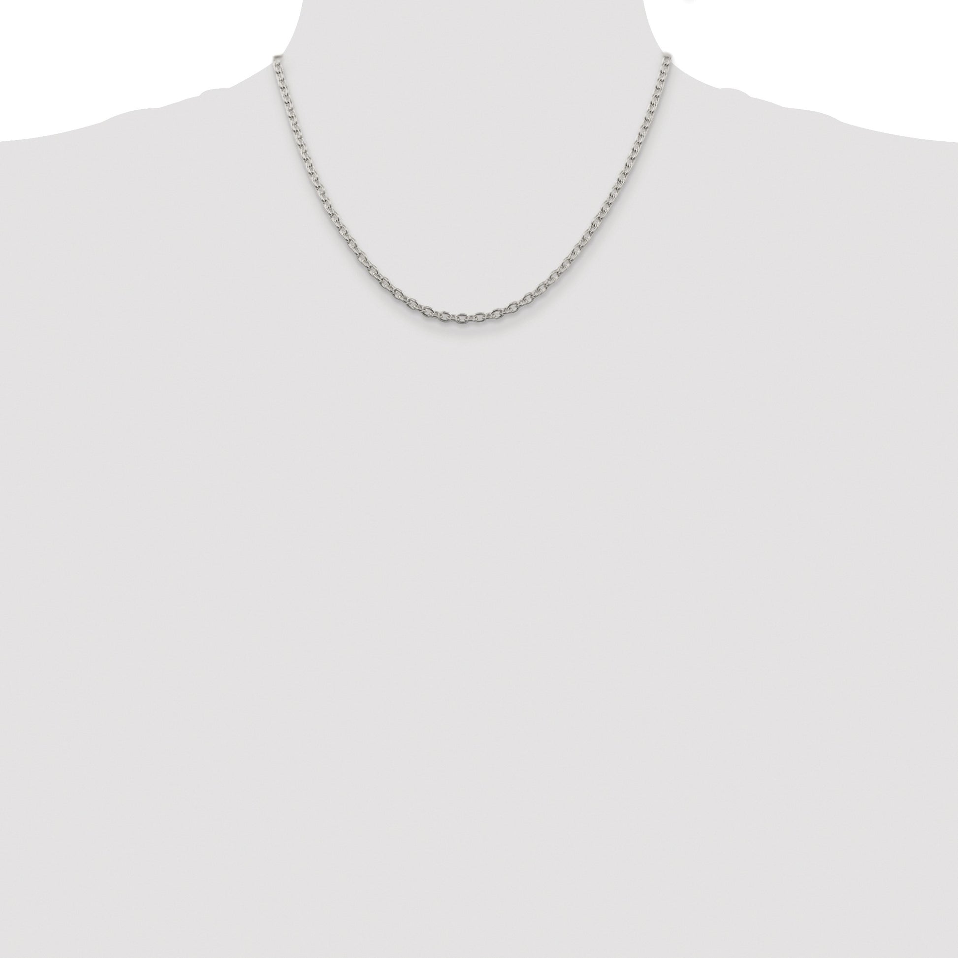 Sterling Silver Rhodium-plated 3.5mm Cable Chain