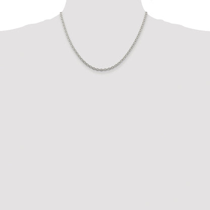 Sterling Silver Rhodium-plated 3.5mm Cable Chain