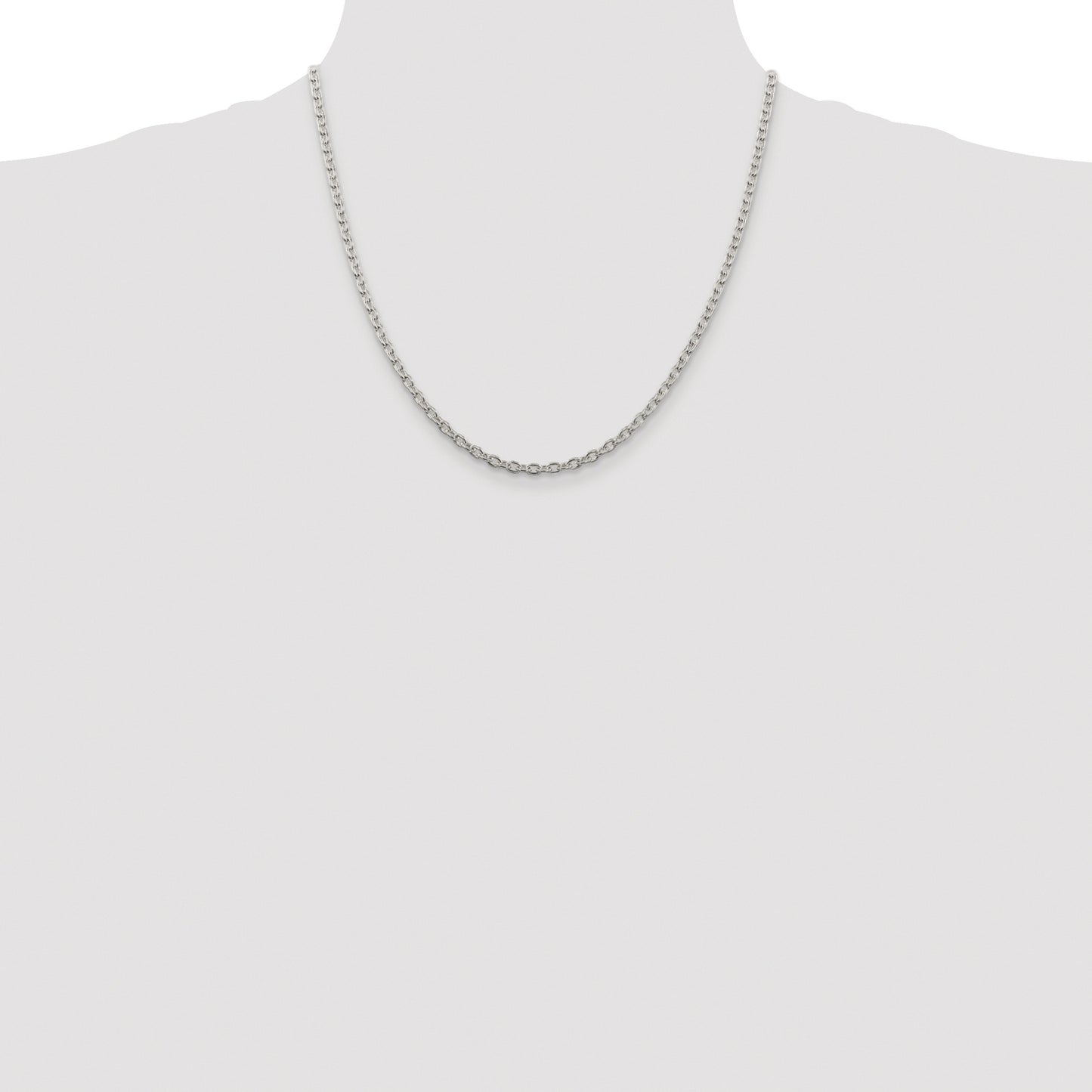 Sterling Silver Rhodium-plated 3.5mm Cable Chain