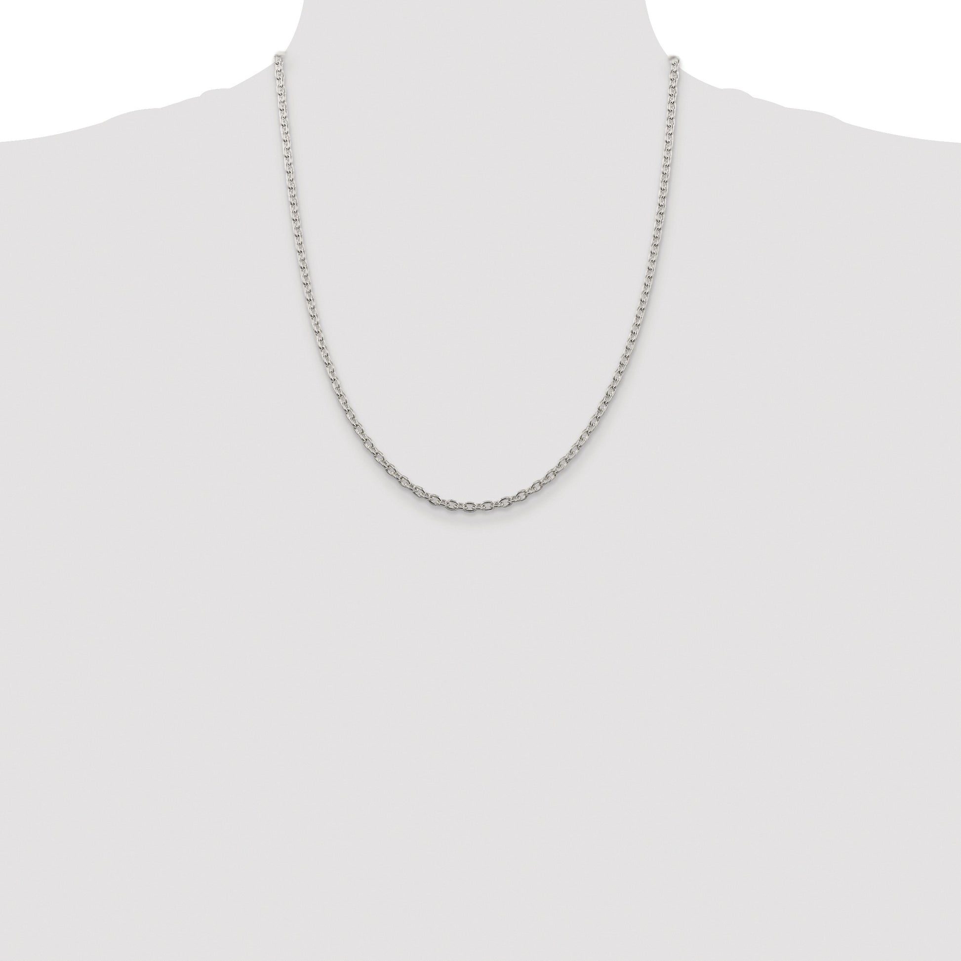Sterling Silver Rhodium-plated 3.5mm Cable Chain