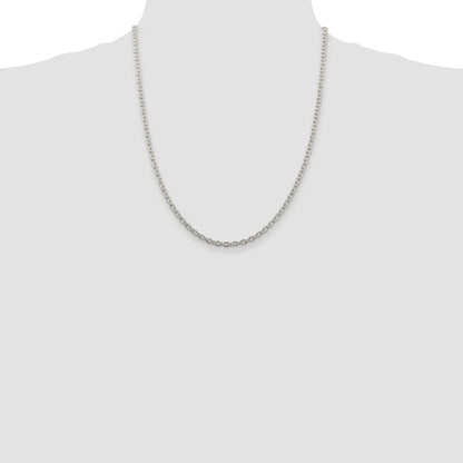 Sterling Silver Rhodium-plated 3.5mm Cable Chain