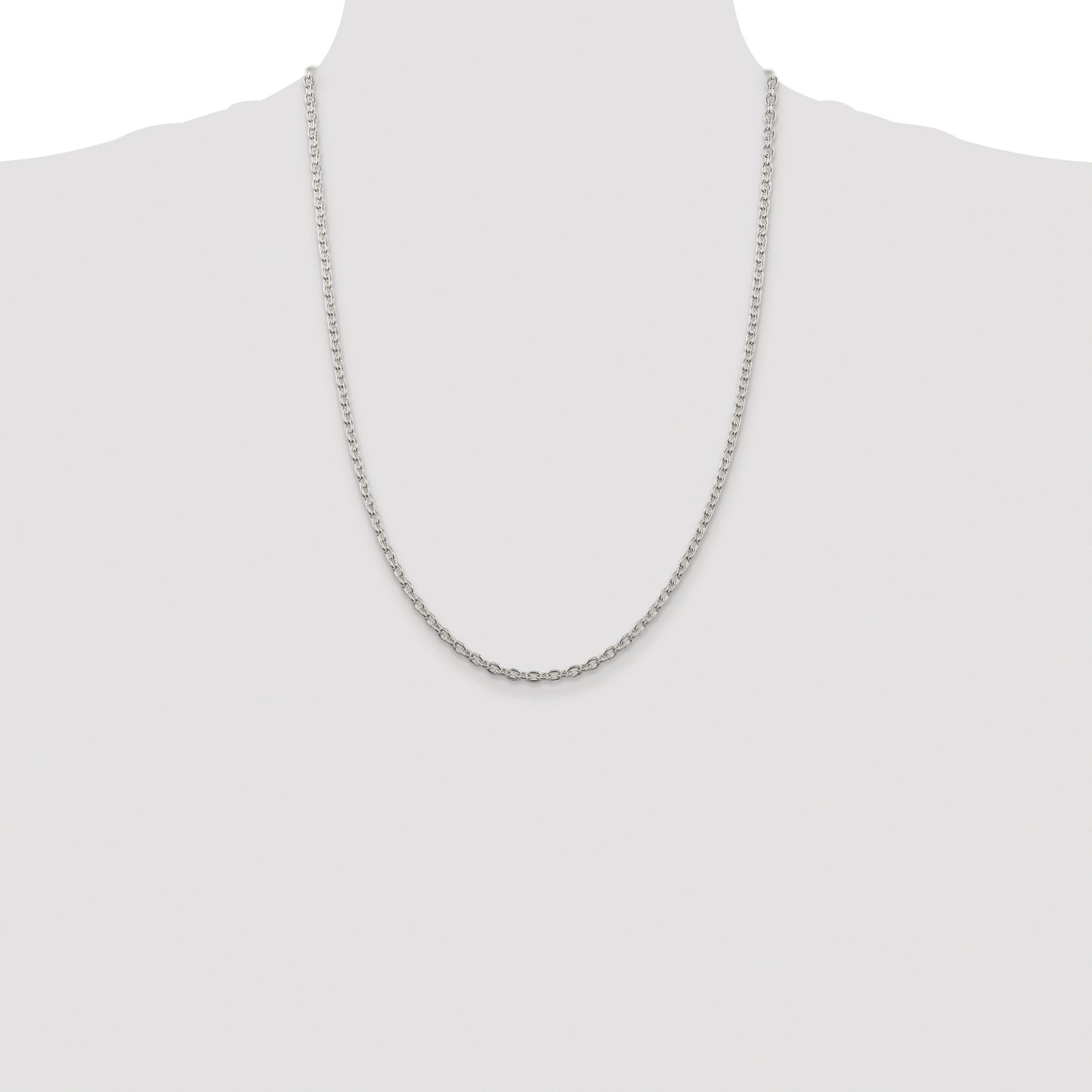 Sterling Silver Rhodium-plated 3.5mm Cable Chain