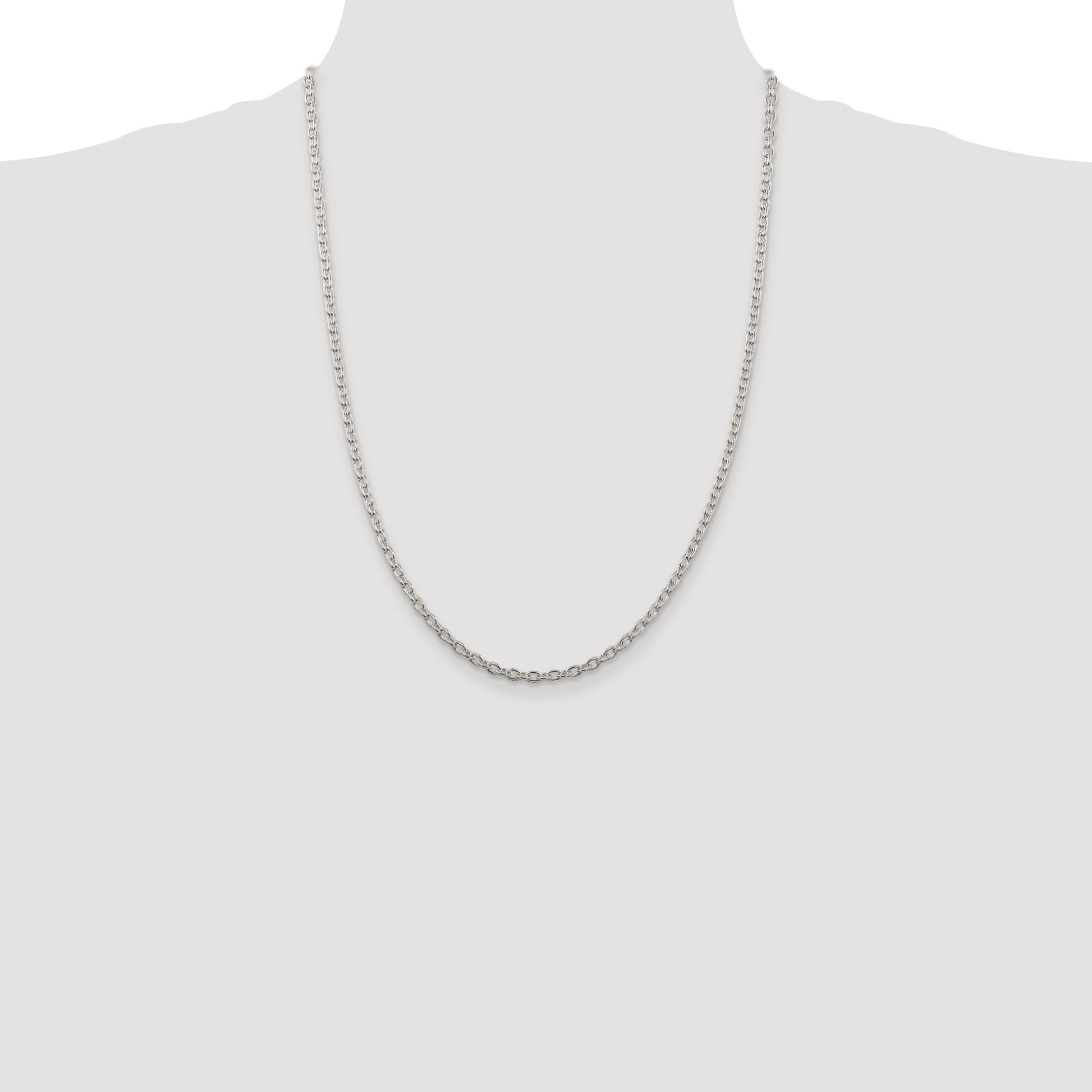 Sterling Silver Rhodium-plated 3.5mm Cable Chain