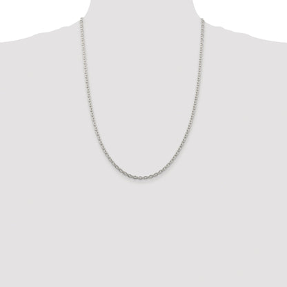 Sterling Silver Rhodium-plated 3.5mm Cable Chain