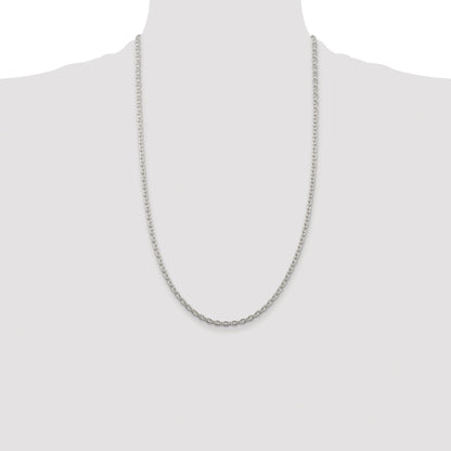 Sterling Silver Rhodium-plated 3.5mm Cable Chain