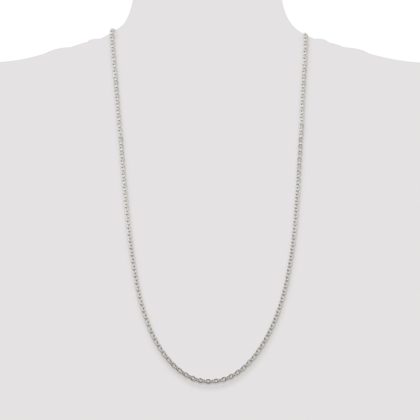 Sterling Silver Rhodium-plated 3.5mm Cable Chain