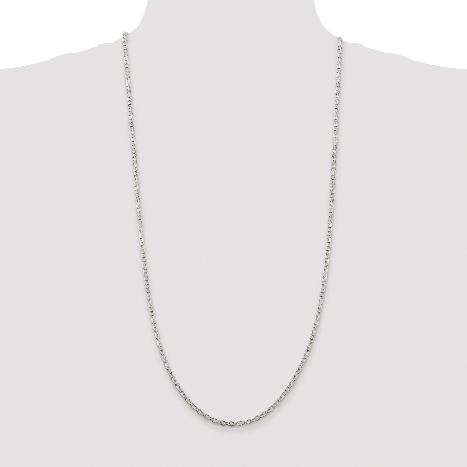 Sterling Silver Rhodium-plated 3.5mm Cable Chain