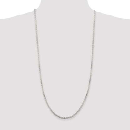 Sterling Silver Rhodium-plated 3.5mm Cable Chain