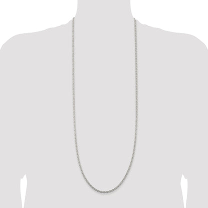 Sterling Silver Rhodium-plated 3.5mm Cable Chain