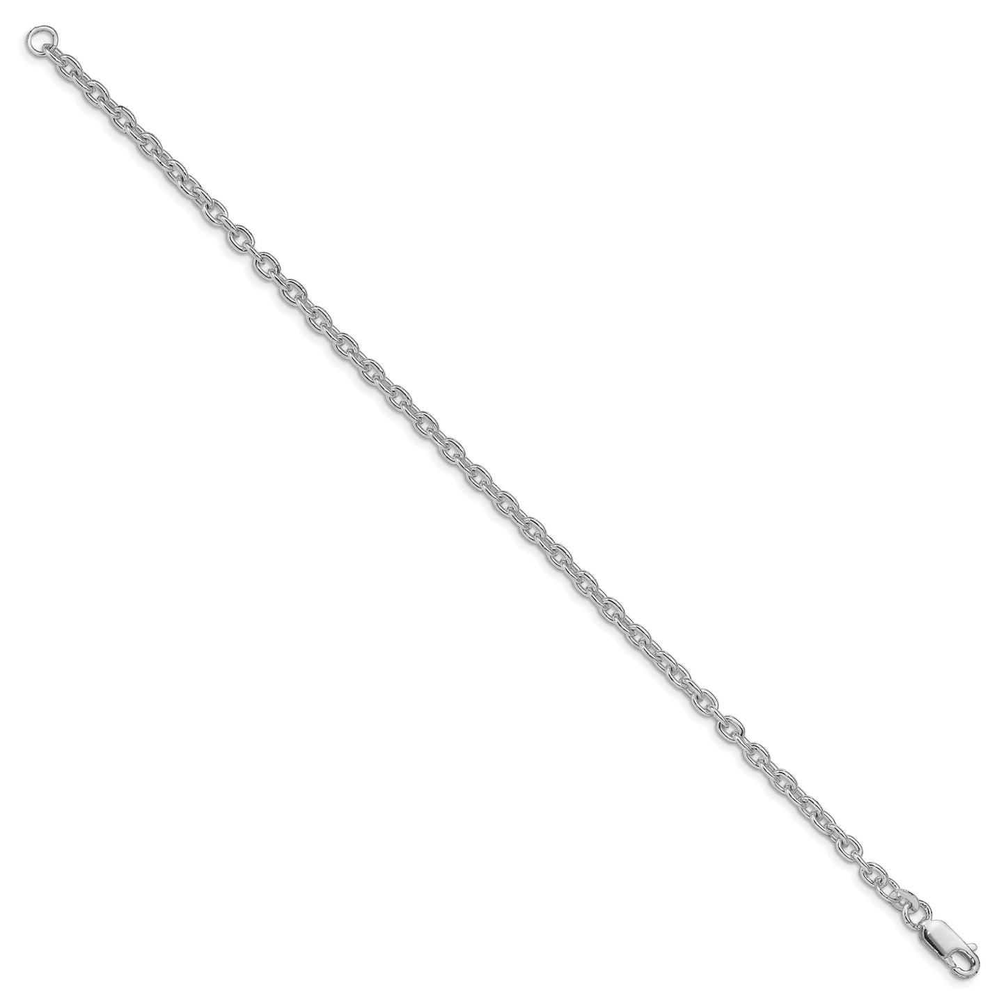 Sterling Silver Rhodium-plated 3.5mm Cable Chain
