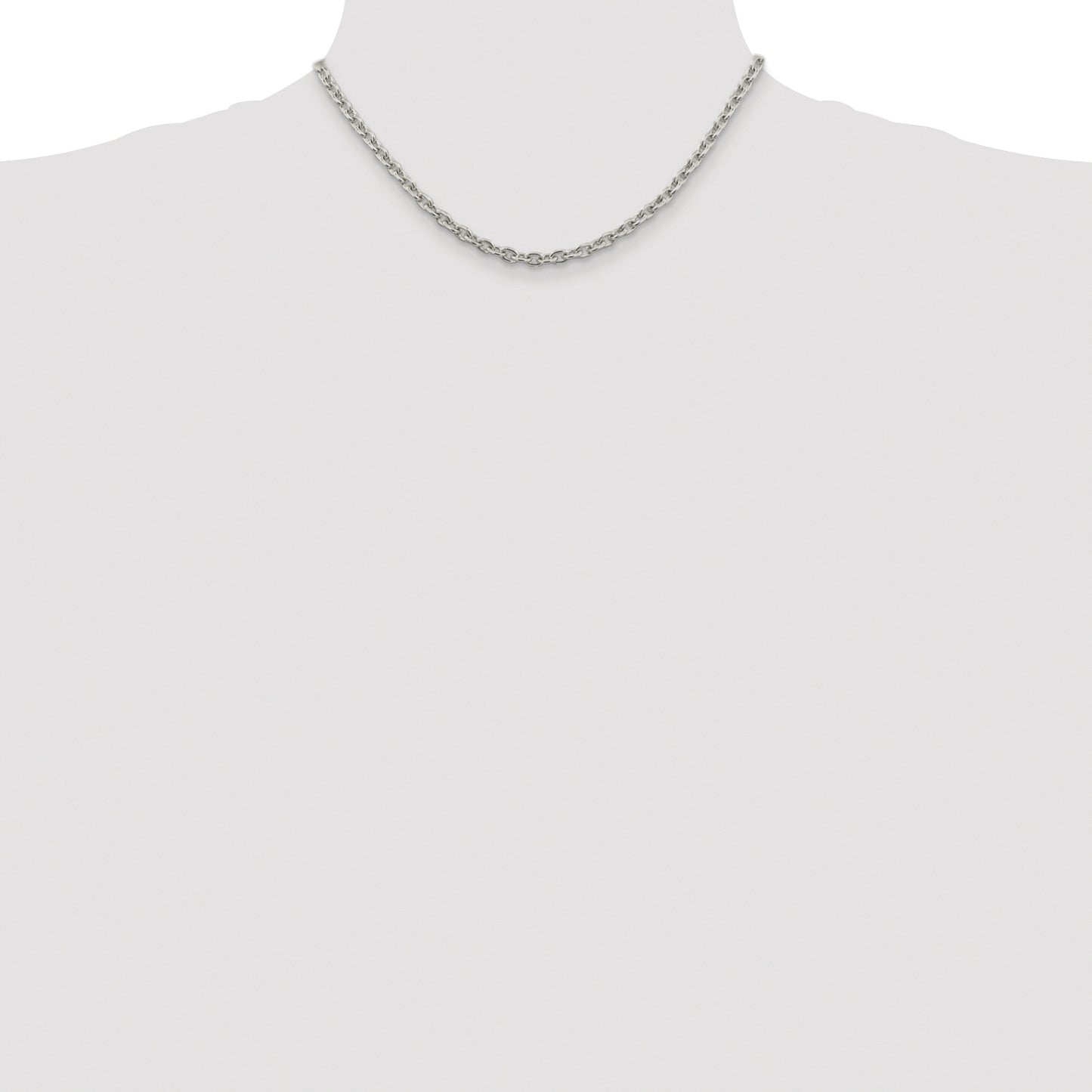 Sterling Silver Rhodium-plated 4.5mm Cable Chain