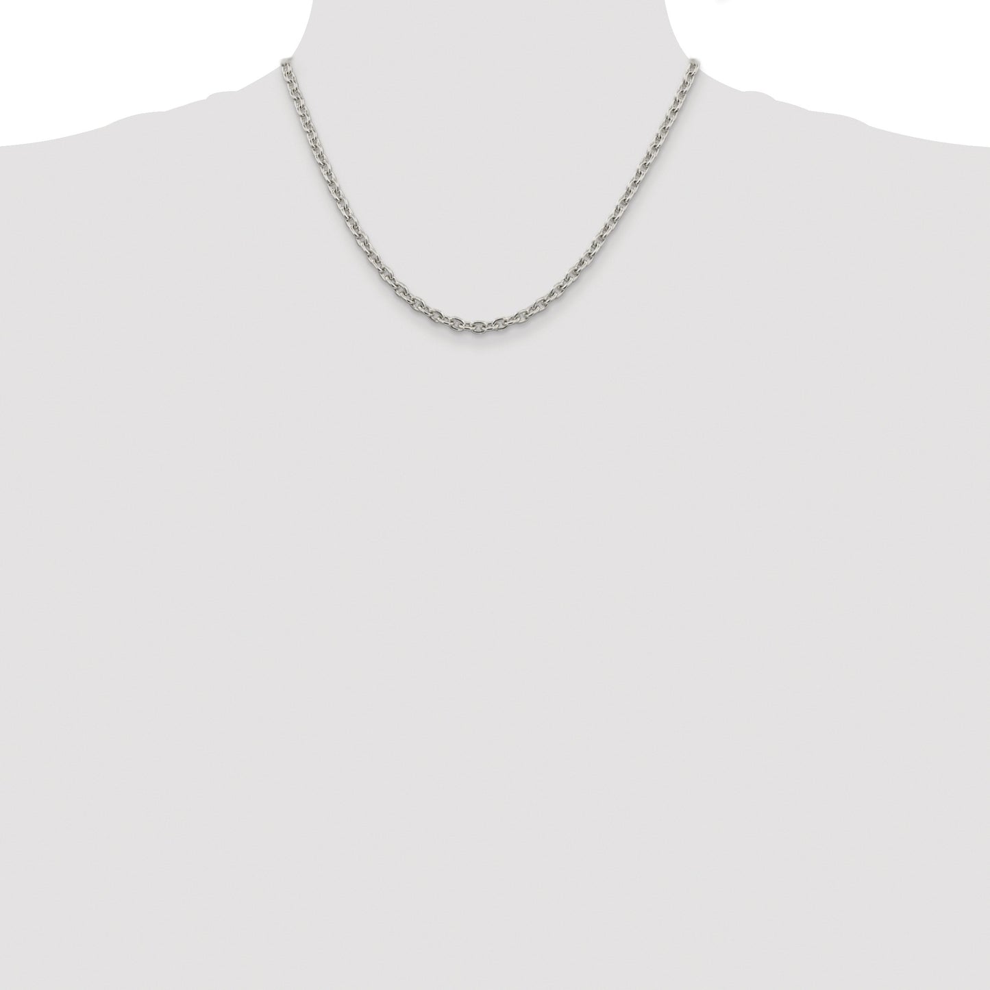 Sterling Silver Rhodium-plated 4.5mm Cable Chain