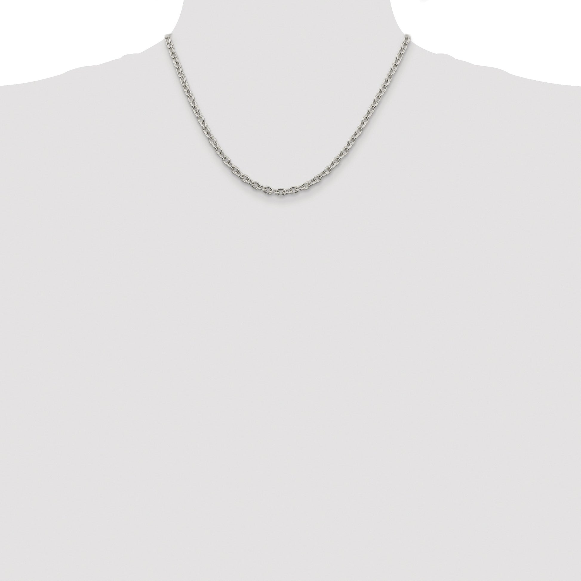 Sterling Silver Rhodium-plated 4.5mm Cable Chain