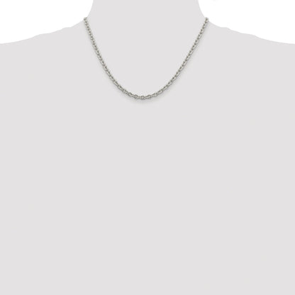 Sterling Silver Rhodium-plated 4.5mm Cable Chain