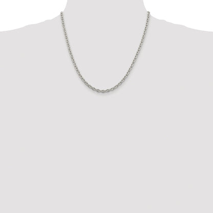 Sterling Silver Rhodium-plated 4.5mm Cable Chain