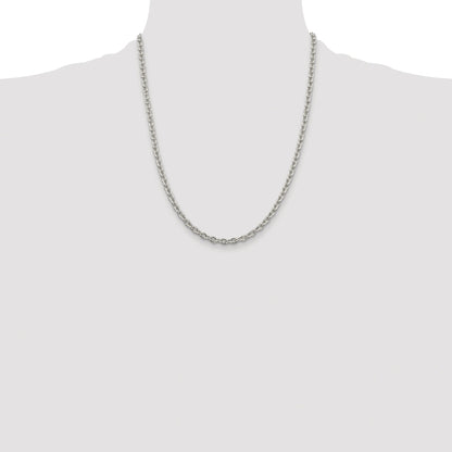 Sterling Silver Rhodium-plated 4.5mm Cable Chain