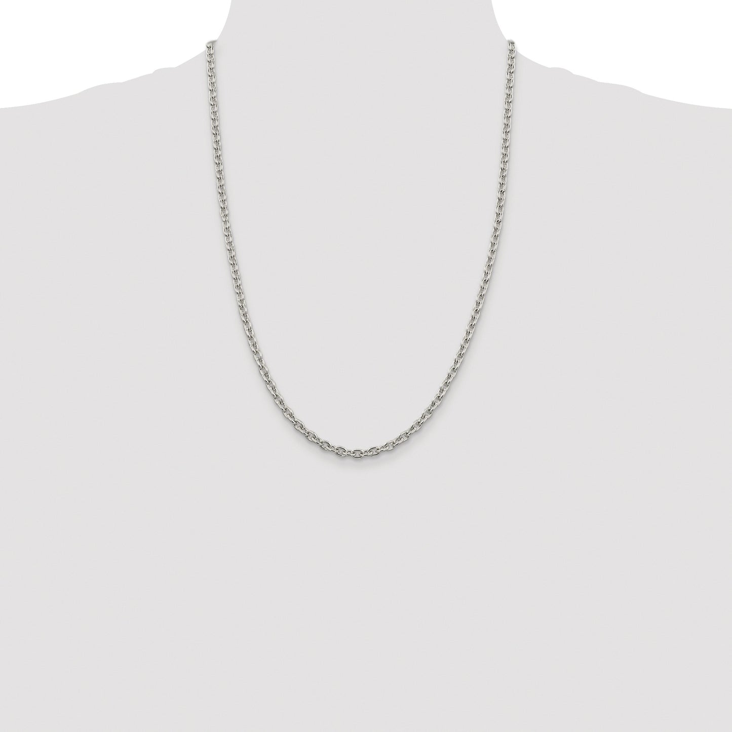 Sterling Silver Rhodium-plated 4.5mm Cable Chain