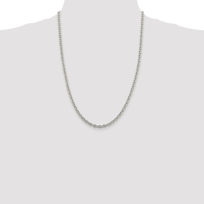 Sterling Silver Rhodium-plated 4.5mm Cable Chain