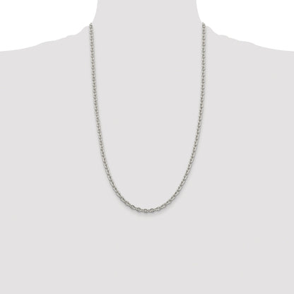 Sterling Silver Rhodium-plated 4.5mm Cable Chain