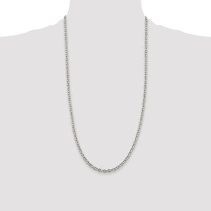 Sterling Silver Rhodium-plated 4.5mm Cable Chain