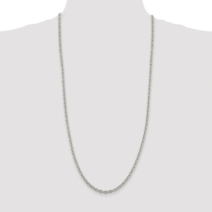 Sterling Silver Rhodium-plated 4.5mm Cable Chain