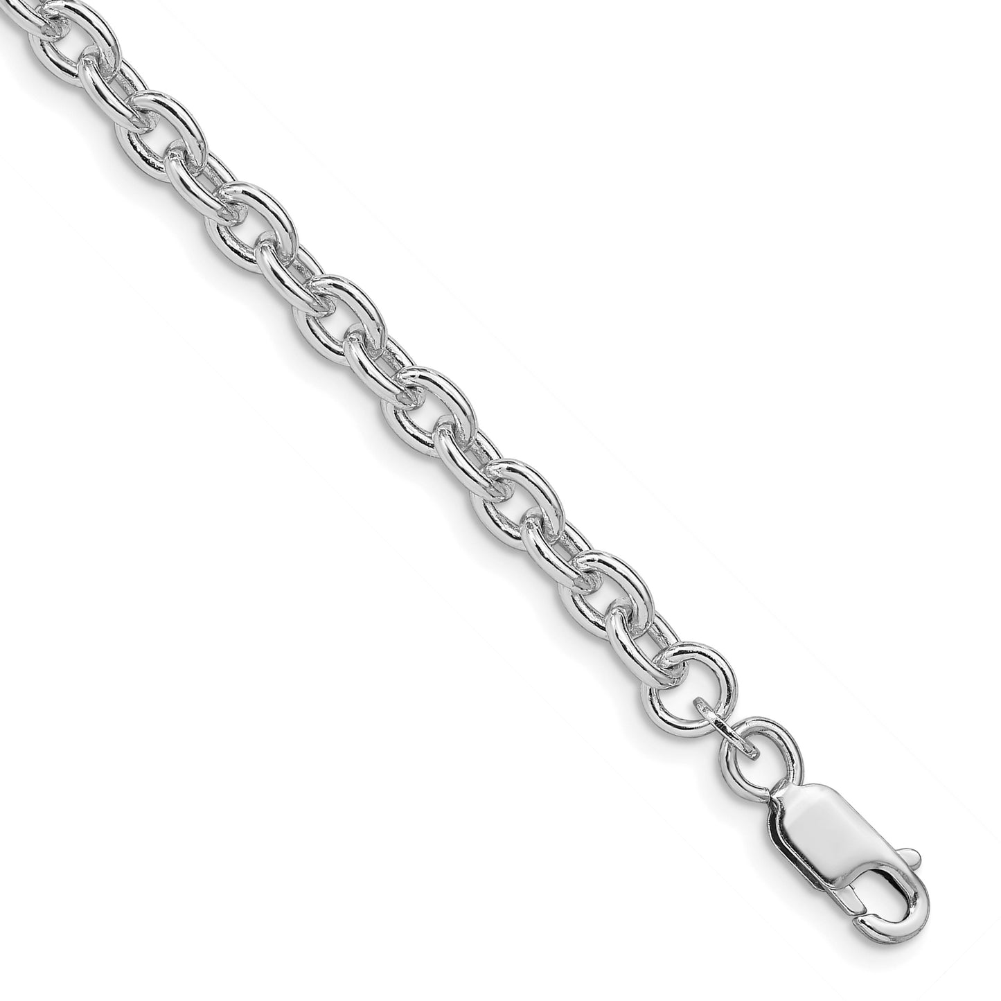 Sterling Silver Rhodium-plated 4.5mm Cable Chain