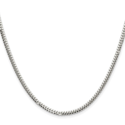 Sterling Silver Rhodium-plated Polished 2.9mm Domed Curb Chain