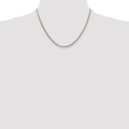 Sterling Silver Rhodium-plated Polished 2.9mm Domed Curb Chain